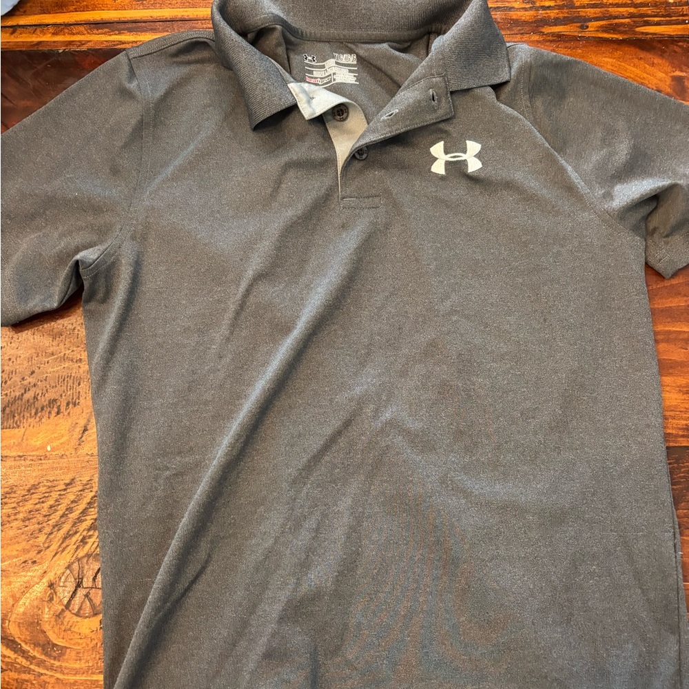 Under Armour Grey Polo Shirt Moisture-Wicking Performance